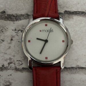 Macy’s Red Leather Women’s Watch